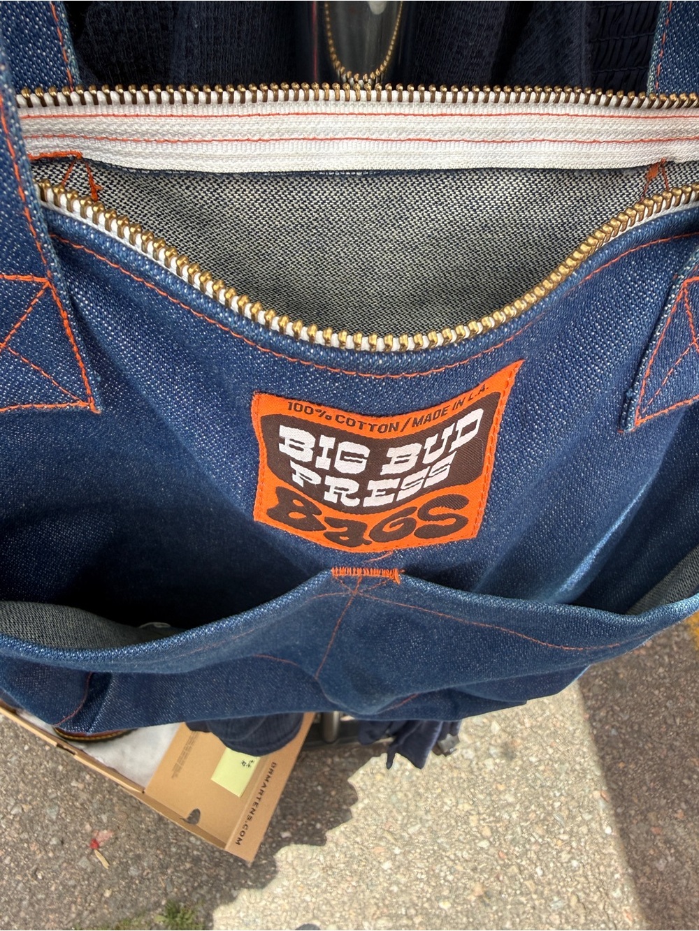 Denim Big Bud Press Tote - Picture 3 of 4